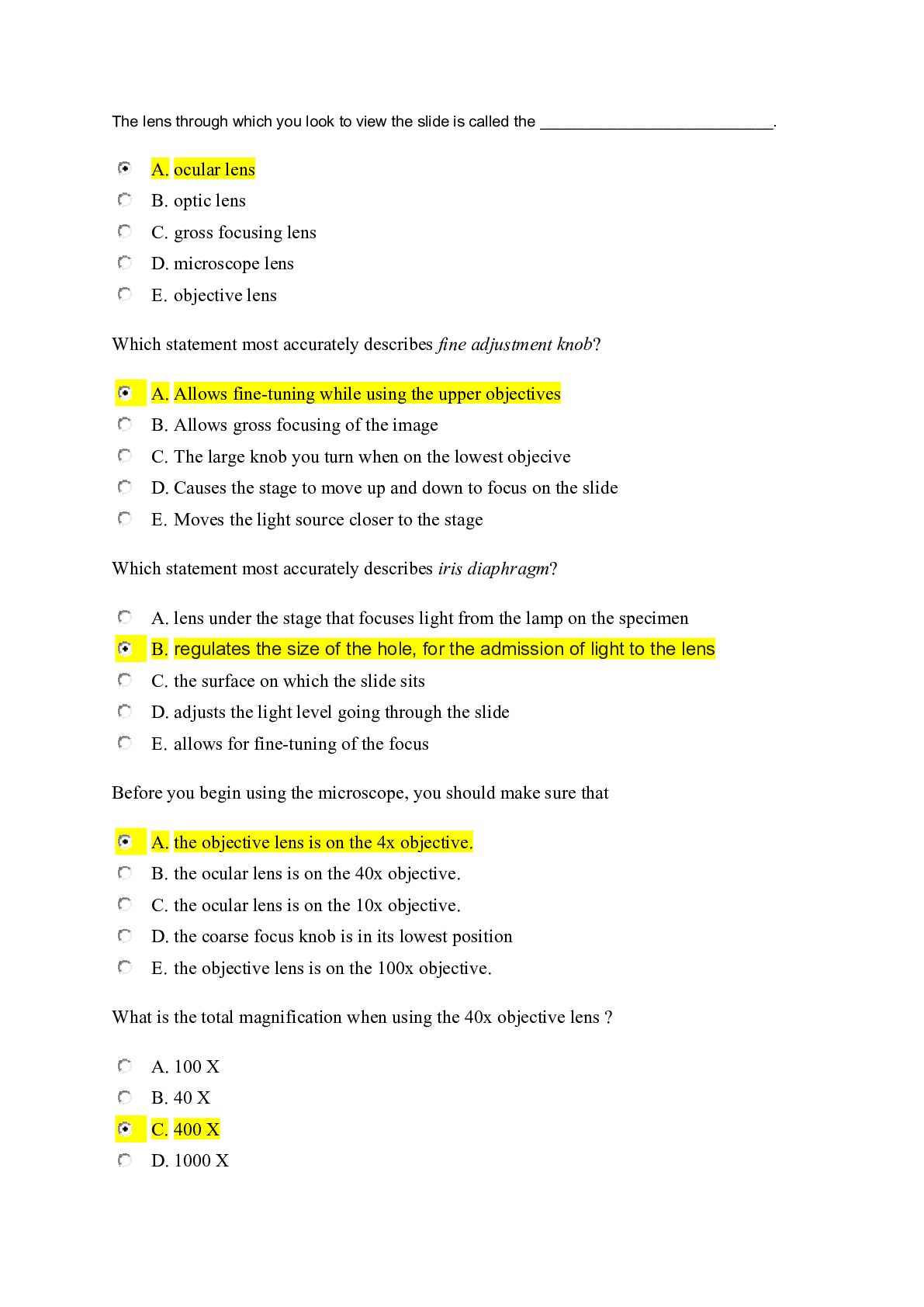 Preview image for A & P 1 Lab Quizzes 1-4 Pre and Post Lab Questions Flashcard